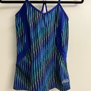 FILA Sport Racerback Running top Green/Blue Size Small - smoke free home